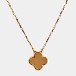 مملوكة مسبقًا Van Cleef & Arpels Vintage Alhambra Diamond Porcelain Limited Edition Rose Gold Necklace