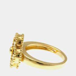 مملوكة مسبقًا خاتم فان كليف & آربلز فينتاج ألهامبرا ذهب أصفر عيار 18 مع ماس وصدف لؤلؤ مقاس 50