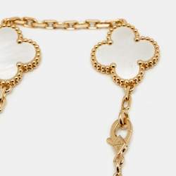 Pre Owned سوار فان كليف أند أربلز ستيشن 5 حليات فينتدج ألامبرا صدف وذهب أصفر عيار 18