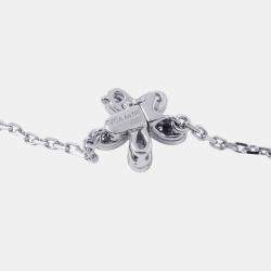 Pre Owned Van Cleef & Arpels Socrates Flower 18K White Gold and Diamond Pendant Necklace
