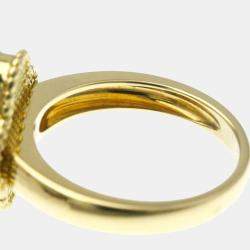 Pre Owned Van Cleef & Arpels Vintage Alhambra 18K Yellow Gold, Diamond, Onyx Band Ring EU 53