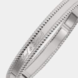 Pre Owned Van Cleef & Arpels Perlée Signature 18k White Gold Rhodium Plated Medium Model Bracelet