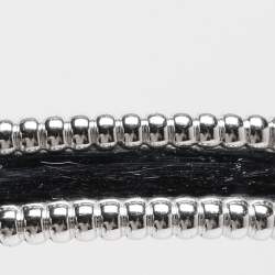 Pre Owned Van Cleef & Arpels Perlée Signature 18k White Gold Rhodium Plated Medium Model Bracelet