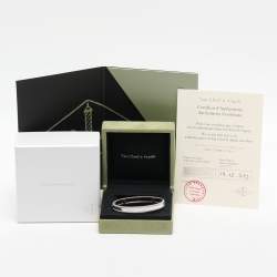 Pre Owned Van Cleef & Arpels Perlée Signature 18k White Gold Rhodium Plated Medium Model Bracelet