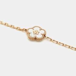 Pre Owned Van Cleef & Arpels Lucky Spring Multi Gemstones 18k Rose Gold Necklace