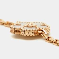 Pre Owned Van Cleef & Arpels Lucky Spring Multi Gemstones 18k Rose Gold Necklace