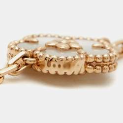 Pre Owned Van Cleef & Arpels Lucky Spring Multi Gemstones 18k Rose Gold Necklace