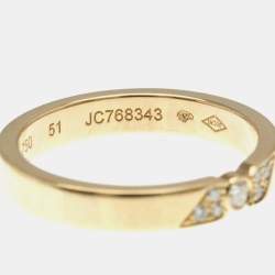Pre Owned Van Cleef & Arpels Toujours Signature Etoiles 18K Rose Gold and Diamond Wedding Band Ring EU 51