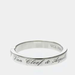 مملوكة مسبقًا Van Cleef & Arpels Toujours Signature Etoiles Platinum and Diamond Wedding Band Ring EU 50