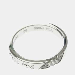 مملوكة مسبقًا Van Cleef & Arpels Toujours Signature Etoiles Platinum and Diamond Wedding Band Ring EU 50