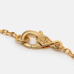 Pre Owned Van Cleef & Arpels Vintage Alhambra Mother of Pearl 18k Yellow Gold Pendant Necklace