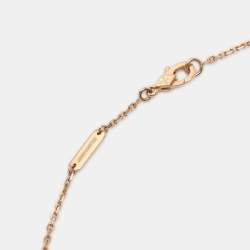 Pre Owned Van Cleef & Arpels Vintage Alhambra Obsidian Diamond 18k Rose Gold 2023 Holiday Pendant Necklace