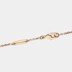 Pre Owned Van Cleef & Arpels Vintage Alhambra Obsidian Diamond 18k Rose Gold 2023 Holiday Pendant Necklace