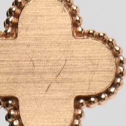 Pre Owned Van Cleef & Arpels Vintage Alhambra Obsidian Diamond 18k Rose Gold 2023 Holiday Pendant Necklace