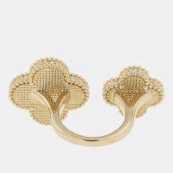 Pre Owned Van Cleef & Arpels Magic Alhambra 18K Yellow Gold Ring EU 51