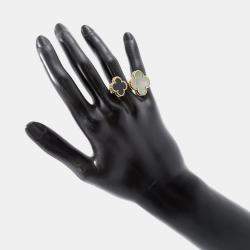 Pre Owned Van Cleef & Arpels Magic Alhambra 18K Yellow Gold Ring EU 51