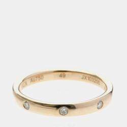 Pre Owned Van Cleef & Arpels Tendrement Etoiles 18K Pink Gold Ring EU 49