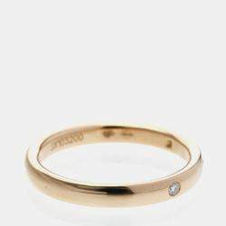 Pre Owned Van Cleef & Arpels Tendrement Etoiles 18K Pink Gold Ring EU 49