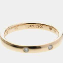 Pre Owned Van Cleef & Arpels Tendrement Etoiles 18K Pink Gold Ring EU 49