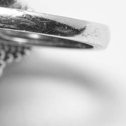 مملوكة مسبقًا Van Cleef & Arpels Vintage Alhambra Diamond Mother of Pearl 18k White Gold Ring