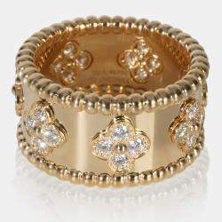 مملوكة مسبقًا Van Cleef & Arpels Perlée 18K Yellow Gold Diamond Ring EU 51