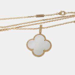 Pre Owned Van Cleef & Arpels Magic Alhambra 18K Yellow Gold Mother Of Pearl Necklace
