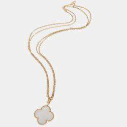 Pre Owned Van Cleef & Arpels Magic Alhambra 18K Yellow Gold Mother Of Pearl Necklace