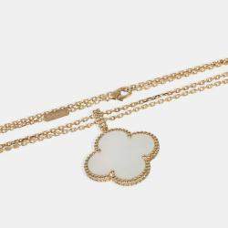 Pre Owned Van Cleef & Arpels Magic Alhambra 18K Yellow Gold Mother Of Pearl Necklace