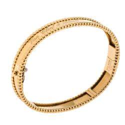 Pre Owned Van Cleef & Arpels Perlee Signature 18K Yellow Gold Bracelet S