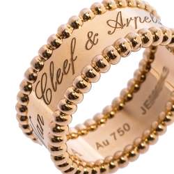Pre Owned Van Cleef & Arpels Perlée Signature 18K Rose Gold Ring 52