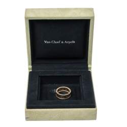 Pre Owned Van Cleef & Arpels Perlée Signature 18K Yellow Gold Ring Size 51