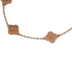 Pre Owned Van Cleef & Arpels Sweet Alhambra 6 Motif 18K Rose Gold Bracelet
