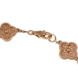 Pre Owned Van Cleef & Arpels Sweet Alhambra 6 Motif 18K Rose Gold Bracelet