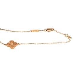 Pre Owned Van Cleef & Arpels Sweet Alhambra Textured 18k Rose Gold Bracelet