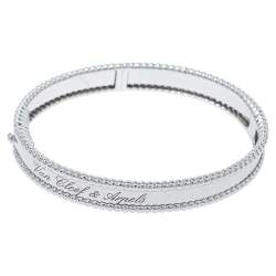 Pre Owned Van Cleef & Arpels Perlee Signature 18K White Gold Bracelet XS