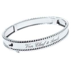 Pre Owned Van Cleef & Arpels Perlee Signature 18K White Gold Bracelet XS