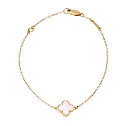 Pre Owned Van Cleef & Arpels Sweet Alhambra Mother of Pearl 18K Yellow Gold Bracelet