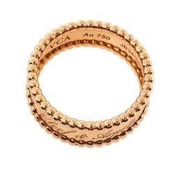 مملوكة مسبقًا Van Cleef & Arpels Perlee Signature 18K Rose Gold Band Ring Size 59