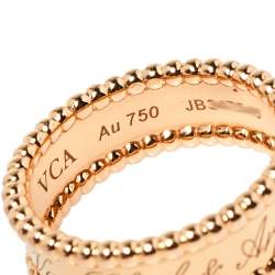 مملوكة مسبقًا Van Cleef & Arpels Perlee Signature 18K Rose Gold Band Ring Size 59