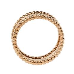 مملوكة مسبقًا Van Cleef & Arpels Perlee Signature 18K Rose Gold Band Ring Size 59
