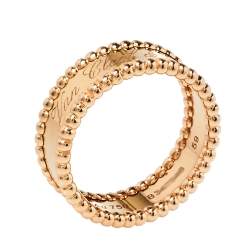 مملوكة مسبقًا Van Cleef & Arpels Perlee Signature 18K Rose Gold Band Ring Size 59