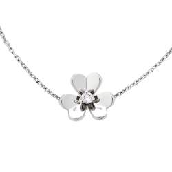 Pre Owned Van Cleef & Arpels Frivole Diamond 18K White Gold Mini Model Bracelet