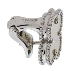 Pre Owned أقراط فان كليف آند آربلز فينتدج ألهامبرا ذهب أبيض عيار 18 وصدف