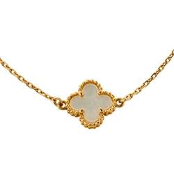 Pre Owned Van Cleef & Arpels Sweet Alhambra Mother of Pearl 18K Yellow Gold Bracelet