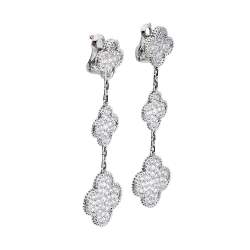 Pre Owned Van Cleef & Arpels Magic Alhambra Diamond 18K White Gold Earrings