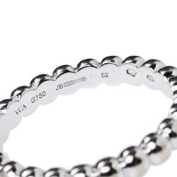 مملوكة مسبقًا Van Cleef & Arpels Perlée 18K White Gold Ring Size 52
