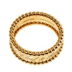 Pre Owned Van Cleef & Arpels Perlée 18K Yellow Gold Ring Size 54