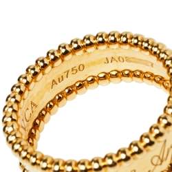 Pre Owned Van Cleef & Arpels Perlée 18K Yellow Gold Ring Size 54