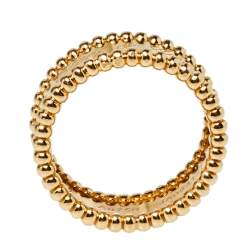 Pre Owned Van Cleef & Arpels Perlée 18K Yellow Gold Ring Size 54