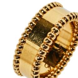 Pre Owned Van Cleef & Arpels Perlée 18K Yellow Gold Ring Size 54